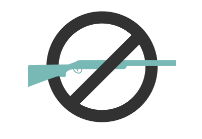 A shotgun showing no hunting in this area